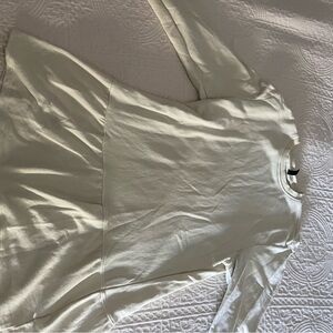 Divided pale yellow long sleeve sweatshirt dress